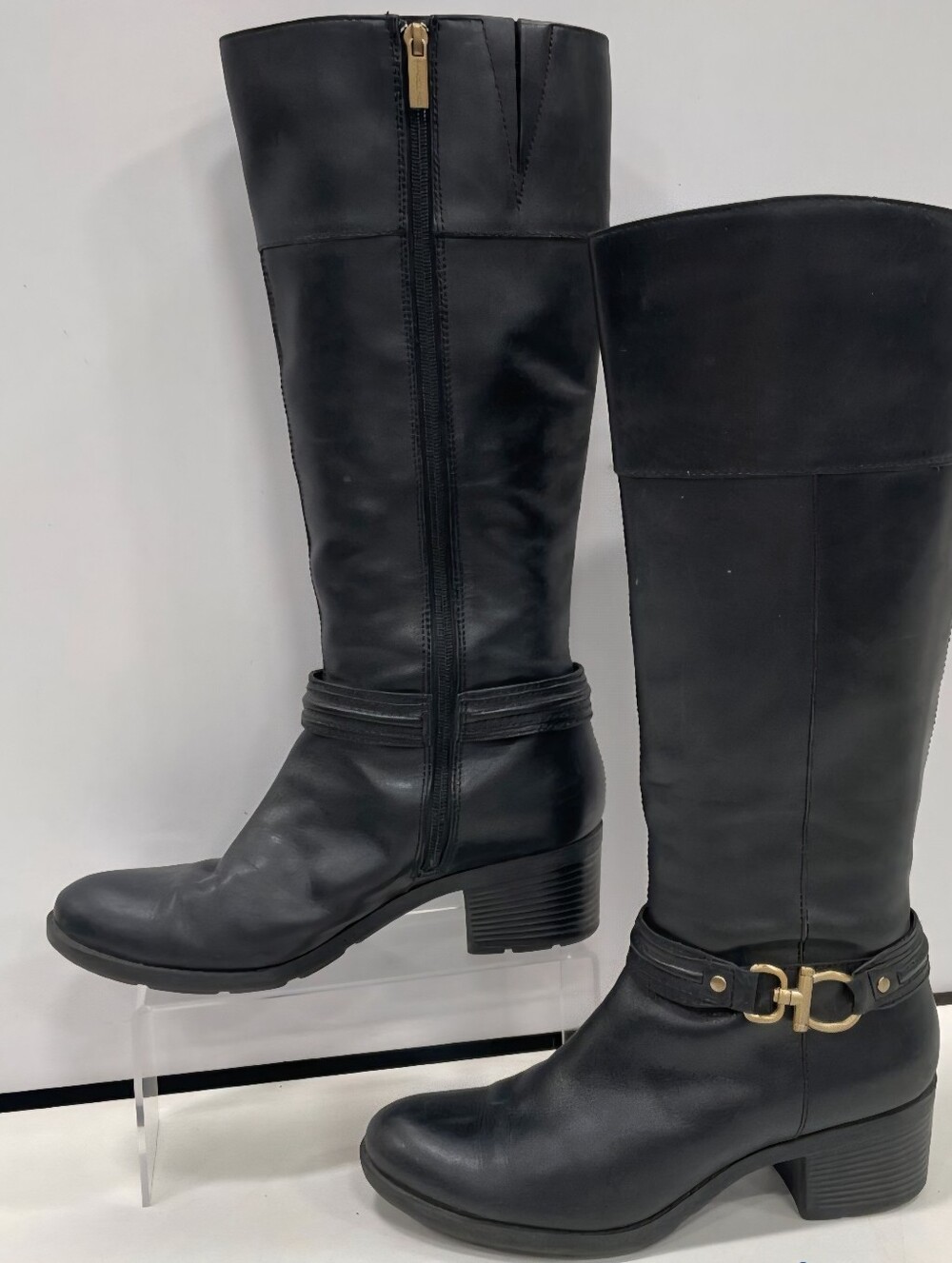 Wms 9M Bdulla Leather Tall Riding Boots 1409/0515 Black